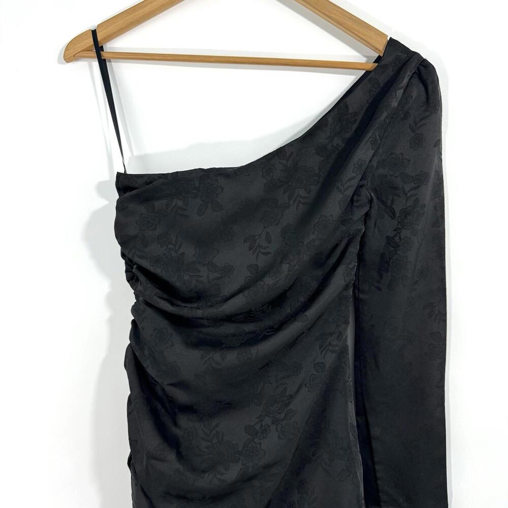 Revolve Privacy Please Womens Size XS Black Floral Kerry One Shoulder Mini Dress - Picture 9 of 9